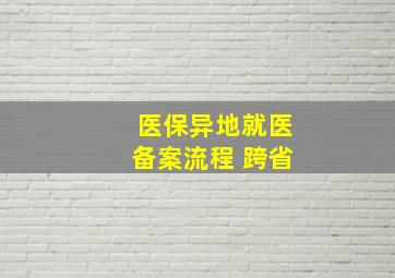 医保异地就医备案流程 跨省